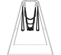 Adult Couple Yoga Swing Hammock, Sturdy Aerial Yoga Hammock with Adjustable Straps, Easy to Assemble, Supports Up to 330 lbs (Black)