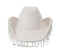 Adult Cowboy Hats With Shinning Rhinestones Tassels For Woman Western Cowboy Hat Model Show Hat With Chin Strap Cowgirl Hats Woman Cowgirl Chin Strap Bachelorette Party Bride
