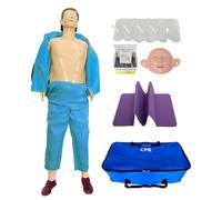 Adult CPR Manikin with Replaceable Facial Skin & Replaceable Lung Bags for Patient Care Skills Training A