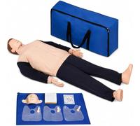 Adult CPR Training Manikin Airway Chest Rise Simulation Pupil Comparison Replaceable Lung Bag Rescue Breathing Compression Practice