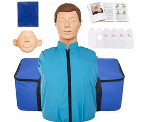 Adult CPR Training Manikin, Half-Body First Aid Resuscitation Mannequin with Compression Feedback for BLS and CPR Training