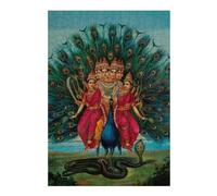 Adult Decorative Jigsaw Puzzle, Murugan by Raja Ravi Varma, 300 PCS | Year-end puzzle gift for adults with screen-free home activity alone or together.
