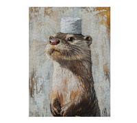 Adult Decorative Jigsaw Puzzle, Otter in Sailor Hat Painting, 500 PCS