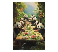 Adult Decorative Jigsaw Puzzle, Pandas Feast in The Jungle, 1000 PCS