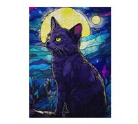 Adult Decorative Jigsaw Puzzle, Russian Blue Cat Abstract, 500 PCS