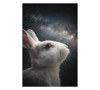 Adult Decorative Jigsaw Puzzle, Starry Night Rabbit Gazing, 1000 PCS | Jigsaw Puzzle Gift: sorting by colour, shape or image area at your own pace.