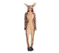 Adult Deer Costume For Women Christmas Costume Cosplay Cute Sika Deer Animal Khaki Spotted Stage Show (Brown, S)