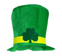 Adult Deluxe Green Leprechaun Top Hat Beard Hat St Patrick's Day Accessories Velvet Hat One Size Irish Fancy Dress Costume Accessory for Men and Women