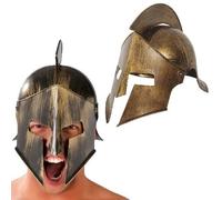 Adult Deluxe Spartan Fancy Dress Helmet Soldier Centurion Roman Helmet fg