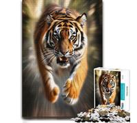 Adult Detailed Jigsaw Puzzle, Attacking Tiger in Motion Blur, 500 PCS
