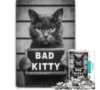 Adult Detailed Jigsaw Puzzle, Bad Kitty Mugshot, 500 PCS
