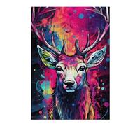 Adult Detailed Jigsaw Puzzle, Colorful Deer Artwork, 300 PCS