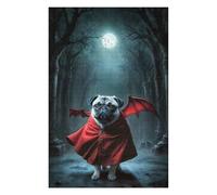 Adult Detailed Jigsaw Puzzle, Grumpy Pug Vampire, 1000 PCS