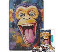 Adult Detailed Jigsaw Puzzle, Laughing Monkey Painting, 1000 PCS