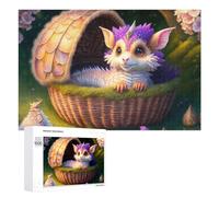 Adult Detailed Jigsaw Puzzle, Magical Baby Dragon Basket, 1000 PCS