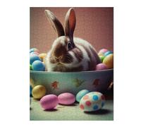 Adult Detailed Jigsaw Puzzle, Rabbit Easter Bunny Animal, 500 PCS