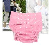 Adult Diaper Pants Incontinence Nappy, Adjustable Washable Dual Opening Pocket Reusable Leakfree Insert Cloth Diapers for The Old, The Disabled, Pregnant WomanPink