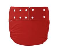 Adult Diapers Cloth Waterproof Reusable,Adult Cloth Diaper Washable Adjustable Breathable Cotton Incontinence Diaper Nappies Leakproof Panties(Red,Large)