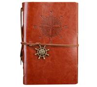 Adult Diary - Vintage Leather Bonded Journal | Journal Design Journal Journalist, Retro Letters Book with a Writing Hearing School Supplies and Office Accessories for Men