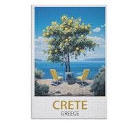 Adult Difficult Challenge Scenery， Crete Greece ，Adults 1000 Piece Jigsaw Puzzle- Christmas，38x26，paper puzzle，AA-824