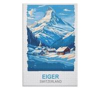 Adult Difficult Challenge Scenery, Eiger Switzerland,Adults 1000 Piece Jigsaw Puzzle- Christmas,52x38,paper puzzle ,AA-1124