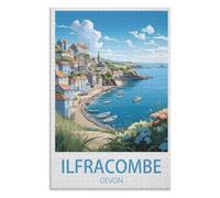 Adult Difficult Challenge Scenery， Ilfracombe Devon，Adults 1000 Piece Jigsaw Puzzle- Christmas，52x38，paper puzzle ，AA-884