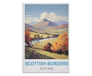 Adult Difficult Challenge Scenery， Scottish Borders Scotland，Adults 1000 Piece Jigsaw Puzzle- Christmas，38x26，paper puzzle，AA-1004