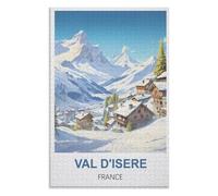 Adult Difficult Challenge Scenery， Val D'isere France，Adults 1000 Piece Jigsaw Puzzle- Christmas，70x50，paper puzzle，AA-1364