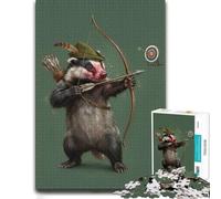 Adult Distinctive Jigsaw Puzzle, Archer Badger Aiming at Target, 1000 PCS