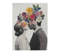 Adult Distinctive Jigsaw Puzzle, Floral Kiss Collage, 500 PCS