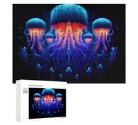 Adult Distinctive Jigsaw Puzzle, Glowing Jellyfish Swarm, 300 PCS