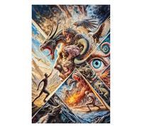 Adult Distinctive Jigsaw Puzzle, Man Facing Monsters, 1000 PCS
