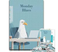 Adult Distinctive Jigsaw Puzzle, Monday Blues Seagull Cartoon, 300 PCS