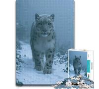 Adult Distinctive Jigsaw Puzzle, Snow Leopard in Snowy Forest, 500 PCS
