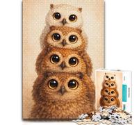 Adult Distinctive Jigsaw Puzzle, Stack of Cute Owls, 300 PCS