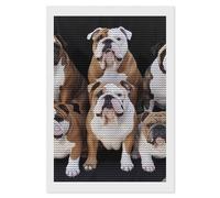 Adult DIY Diamond Painting Kit, English Bulldogs Full Drill 5D Round Crystal Diamond Art, Complete Cross Stitch Replacement with Tools, Home Wall Decor for Adults 8"x12"