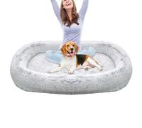 Adult Dog Bed for Humans | Thermal Washable Pet Cushion Indoor Cats Caves - Cozy Puppy Couch with Raised Edges Plush Cushion for Autumn Winter