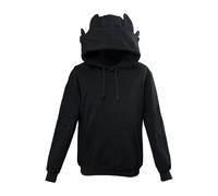Adult Dragon Hoodie with Ears Cosplay Costume Hooded Sweatshirt Movie Dragon Pullover Coat Jacket, Black, XL