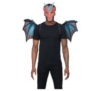 Adult Dragon Kit Mask & Wings Fancy Dress Kit Unisex