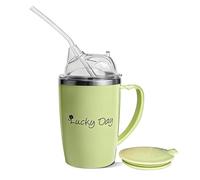 Adult Drinking Aid Sippy Cup, Non-Spill Beaker with Handle, Stainless Steel Drinking Cup for Seniors, Easy-Sip Cups for Adults with Limited Mobility, Rehab Drinking Aid for Hospital & Home Use