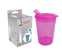 Adult Drinking Cup with Spout, Sippy cup for adults ideal for Those who Struggle with Solid Foods, Adult sippy cup for Elderly, Less able , beakers for adults with Lip Spout Non Spill Cups (Pink)