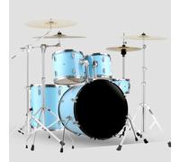 Adult Drum, 5 Piece 22 inch Full Size Drum Kit Professional Percussion instrument Complete Drum Kit for Beginner(Blue)