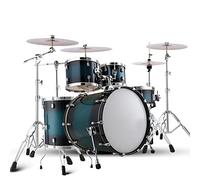 Adult Drum Set, 5 Piece Full Size Drum Kit Complete Professional Percussion Kit Built-In Mute with Cymbal Stands, Stool, Drum Pedal, Sticks(Blue,5 Drums 4 Cymbals)