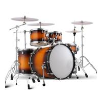 Adult Drum Set, 5 Piece Full Size Drum Kit Complete Professional Percussion Kit Built-In Mute with Cymbal Stands, Stool, Drum Pedal, Sticks(Orange,5 Drums 2 Cymbals)