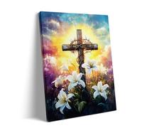 Adult Educational and Fun Puzzles 1000 Pieces Easter Cross and Crown of Thorns Inspirational Christian Illustration for Family and Church Religion Spring