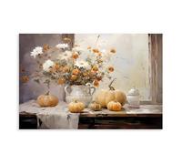 Adult Educational and Fun Puzzles 500 Pieces Autumn Poster Pumpkin Blossom for Players Who Like to Challenge The Difficult and Unlock More Complex Patterns in Hd