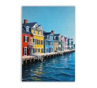 Adult Educational and Fun Puzzles 500 Pieces Rainbow Row Charleston South Carolina Challenging Educational Toys Home Decor
