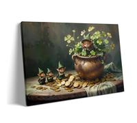 Adult Educational and Fun Puzzles 500 Pieces St. Patrick's Day Leprechaun Family with Shamrocks Lucky Leprechaun and Shamrock Family Holiday