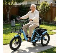 Adult Electric Tricycle, 18" Foldable 7-Speed 48V 13Ah Fat Wheel E Trike with Cargo Basket, 45km Range, LCD Display, Horn, LED Headlight, Easy Climbing for Adults