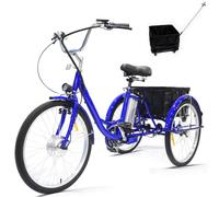 Adult Electric Tricycle with Shopping Basket, 350W Motor & 36V 12Ah Battery, Ideal for Grocery Trips and Senior Leisure Activities